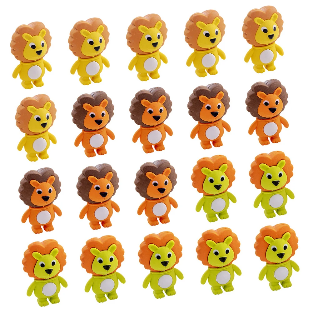 

48 Pcs Lion Erasers Adorable Animal Cartoon Stationery Cartoon Lion Erasers School Office Party Drawing Supplies