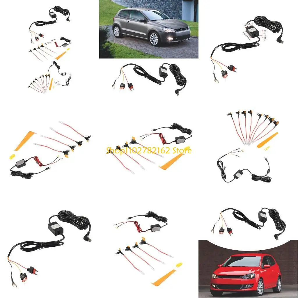 

547B 12V-24V To 5V/3Amp Car Step-down Line DashCam DVR For Parking Monitor Type-C Tachograph Step-Down Line