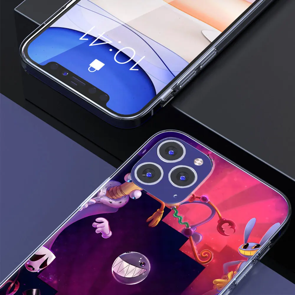 The Amazing Digital Circus Jax Case for iPhone 11 15 Plus 13 12 Mini 7 8 X XS XR 14 Pro Max TPU Transparent Soft Phone Cover