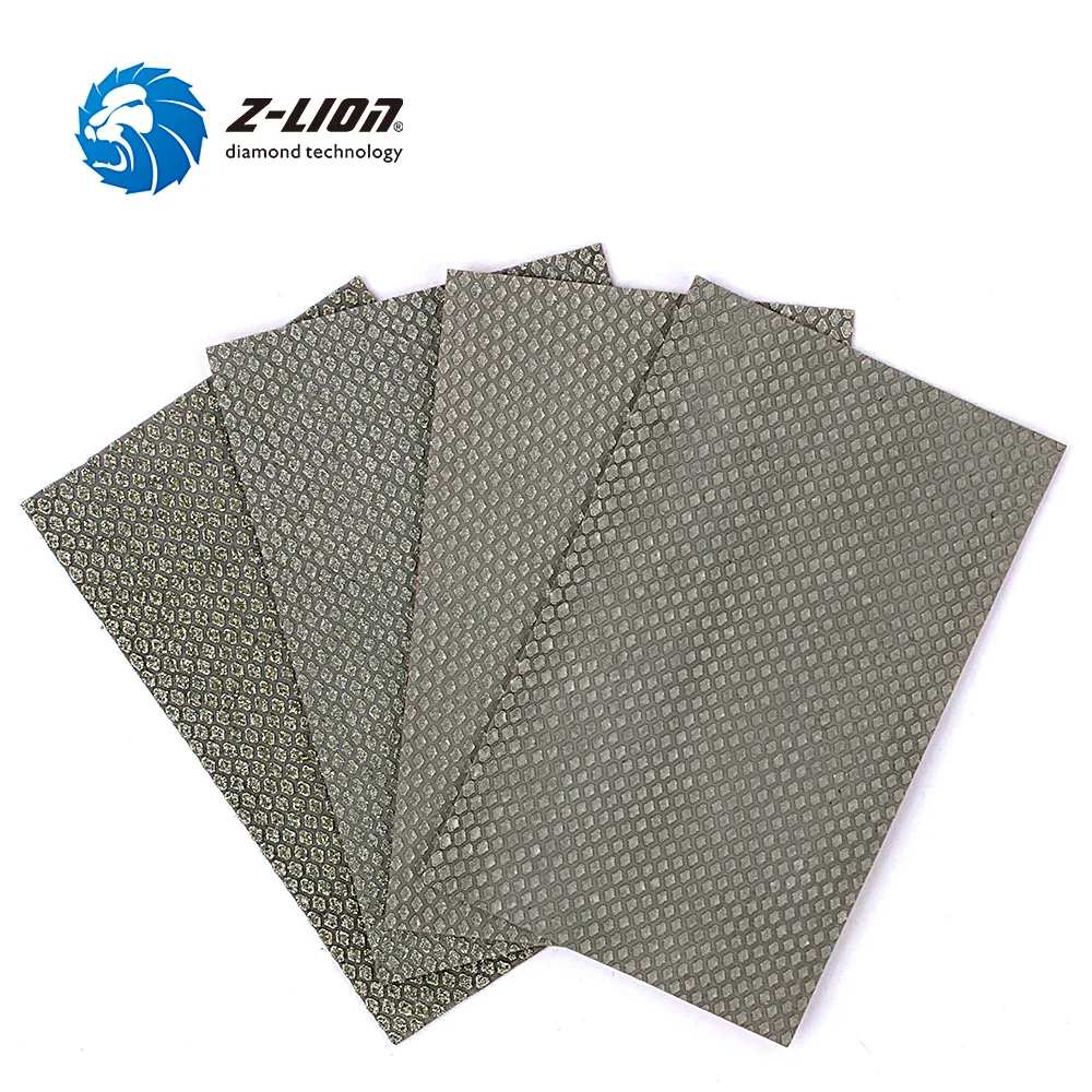 Z-LION  4PCS Polishing Sandpaper Diamond Electroplated Abrasive Sanding Sheet 90*55mm Wet Dry Use Grinding Polishing Tools