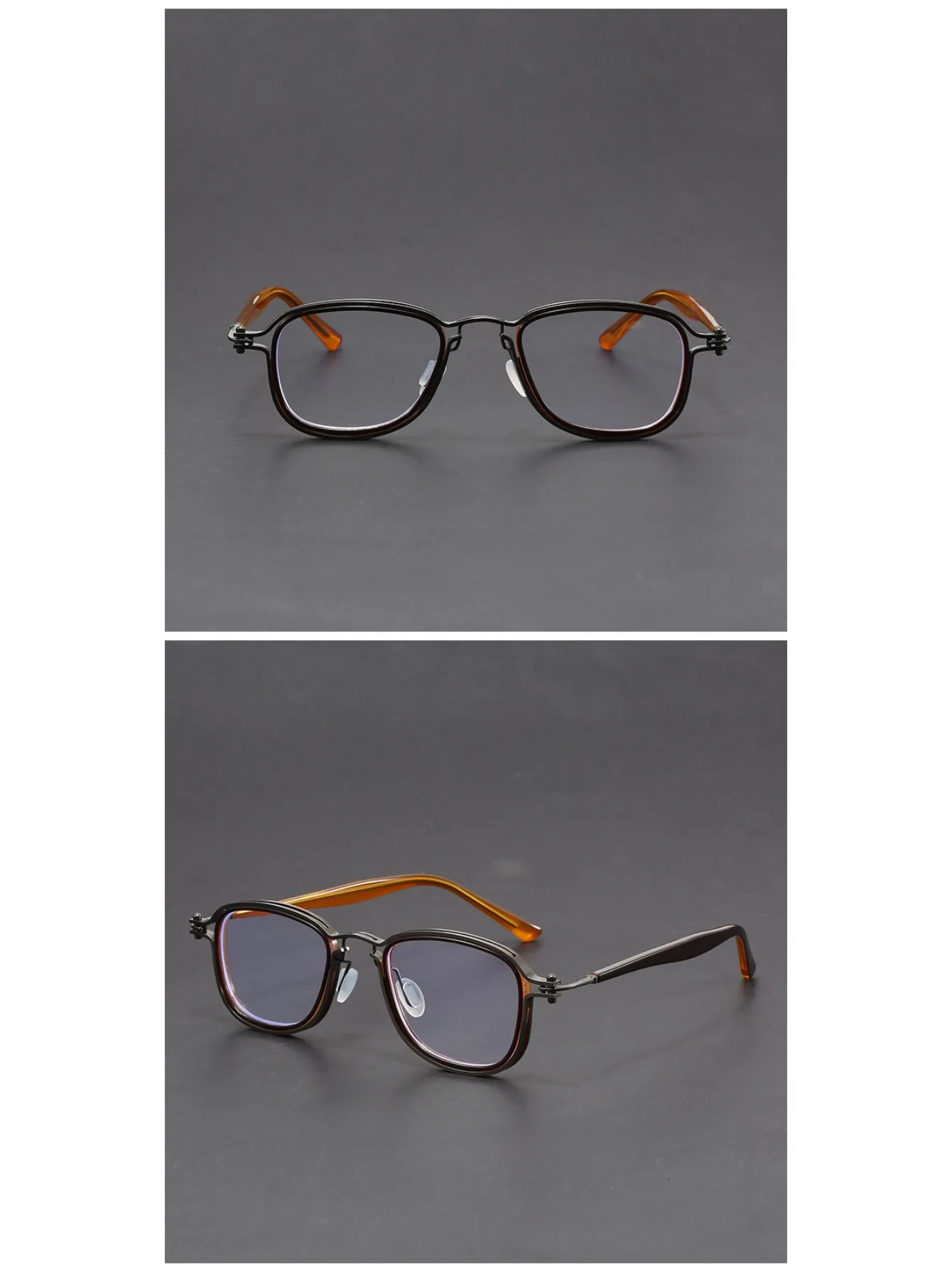 Retro-Kontrast-Modebrille für Damen und Herren, klassische Lesebrille mit optischem Metallrahmen – Detail 3