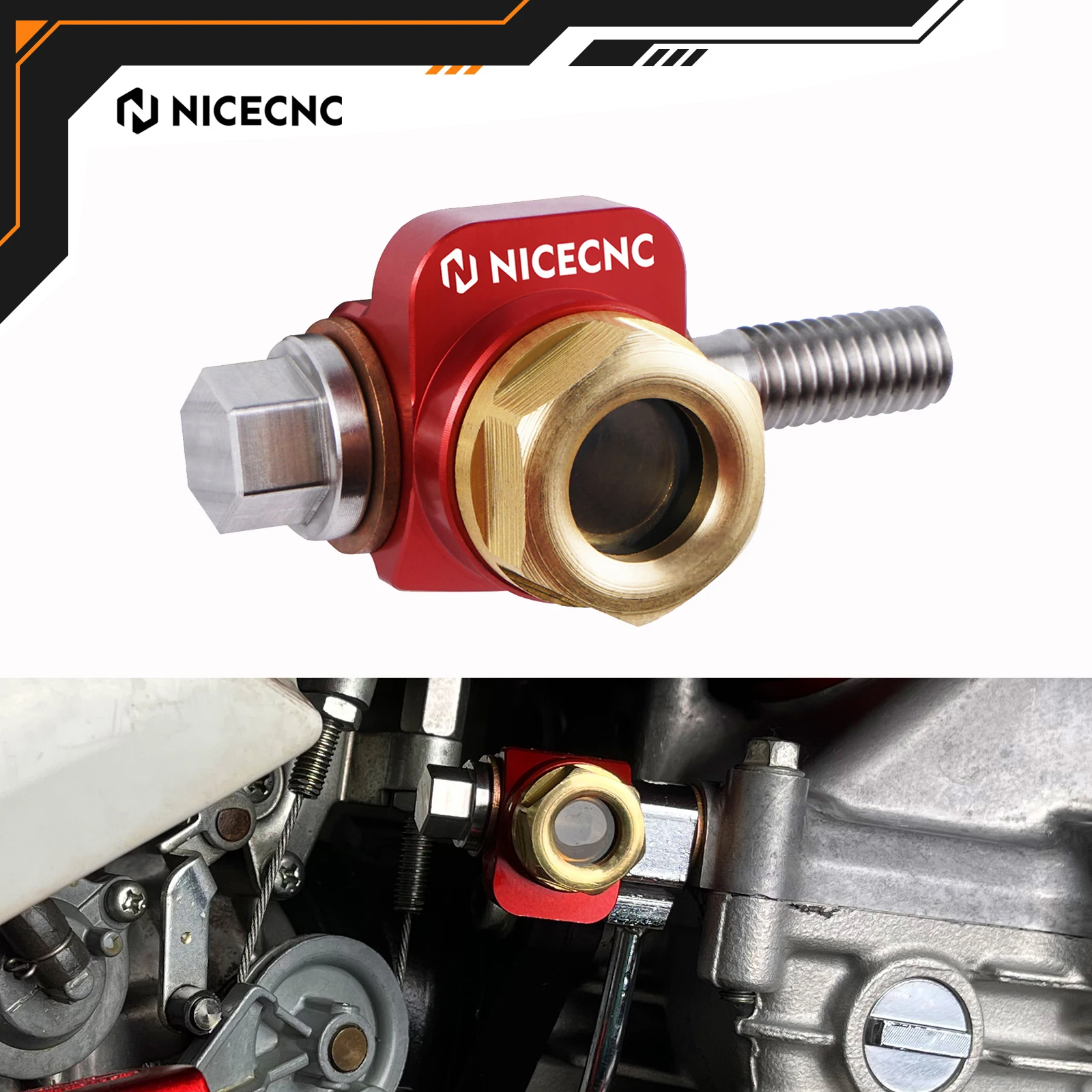 

NICECNC For Honda XR650L XR600R XR 650L 600R 1985-2025 2024 Banjo Bolt Oil Sight Glass Aluminum Alloy Motorcycle Accessories