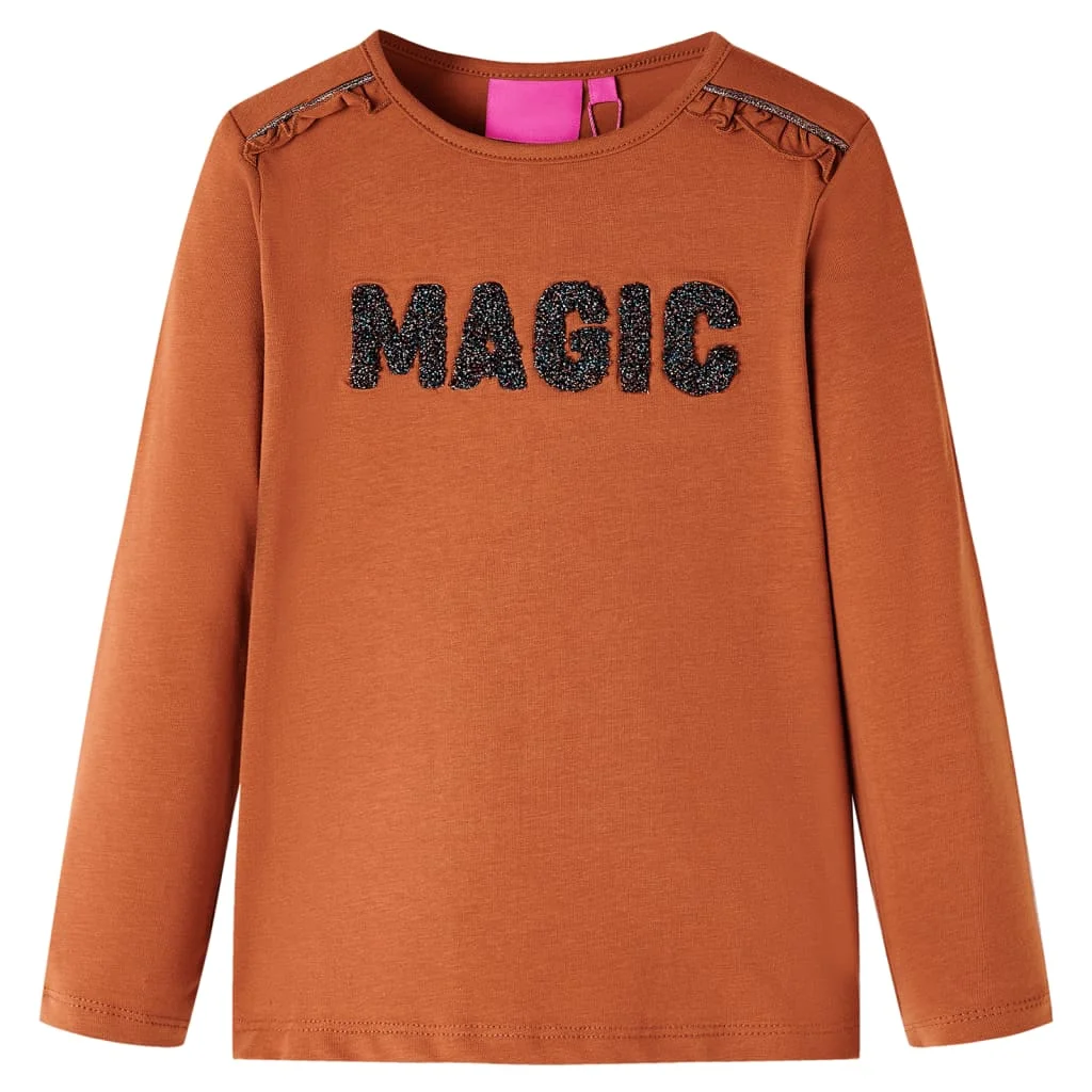 Kids' T-shirt with Long Sleeves Cognac 92