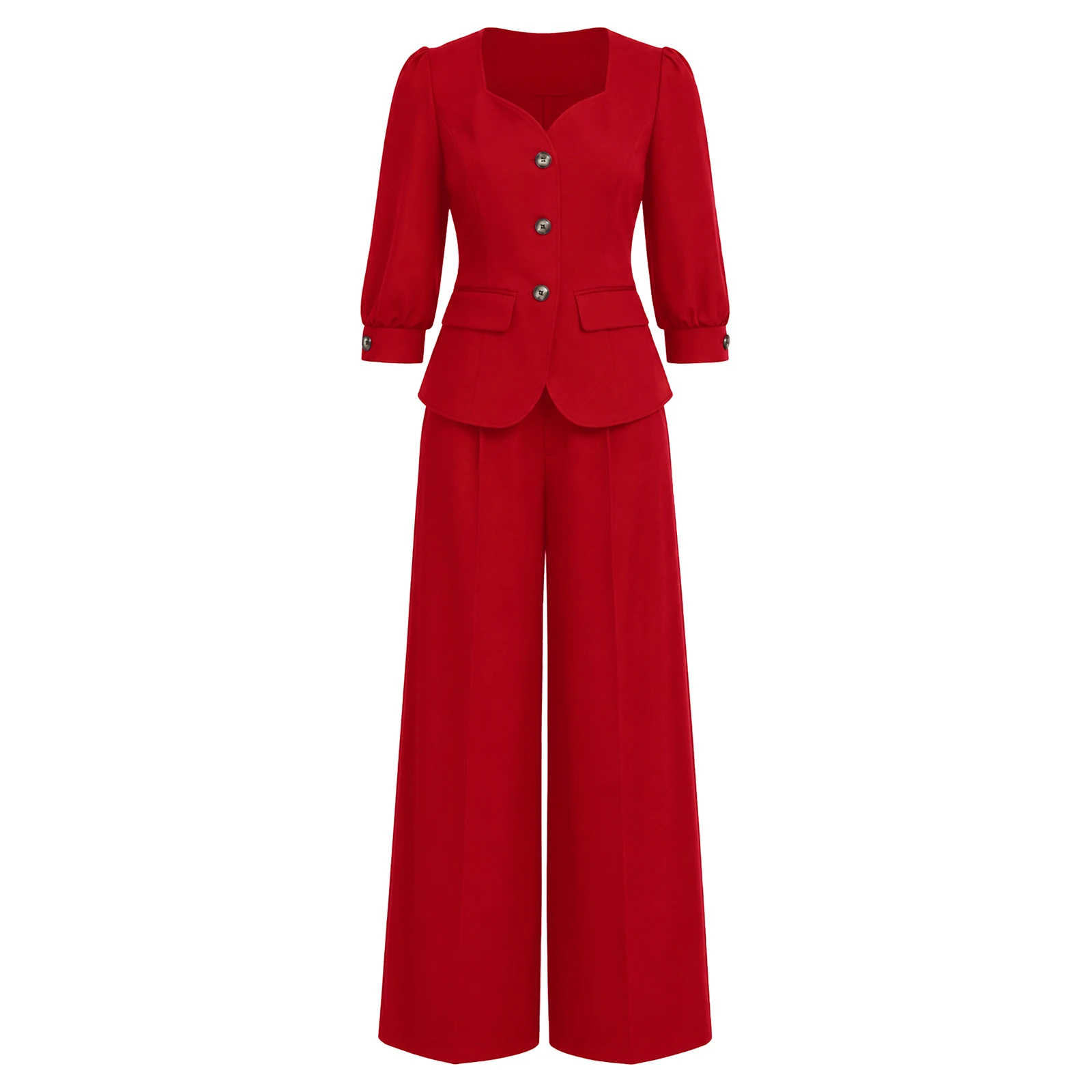 Formal Suits for Women Office Commute Business Outerwear Set OL Lady Work Outfit Fashion Clothes Blazer with Wide-leg Pants view 3