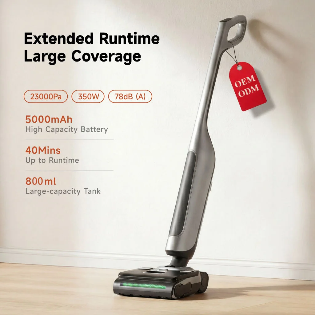 90 Degrees Celsius Drying 180 Degree Lying Down Smart Self-Cleaning Floor Washer Cordless Wet and Dry Vacuum Cleaner