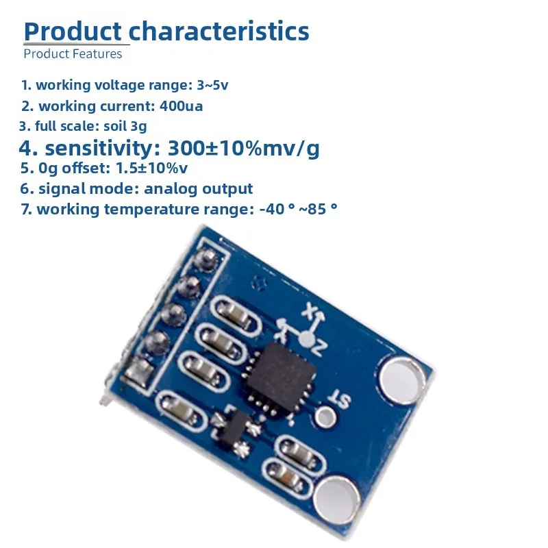 ADXL335 Angle Sensor Module Tilt Module GY-61 with Soldered Pin Header for Precise Measurement