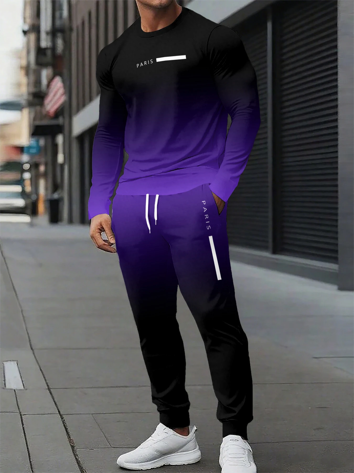 

Autumn and Winter Men Set Men Gradient Set Men Men Fashion Leisure Sports Comfort Set Quick Drying and Breathable