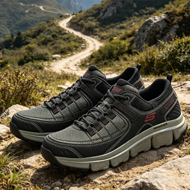 

Мужские походные кроссовки Skechers 237622-OLBK/237622-GYNV, легкие, противоскользящие, для прогулок