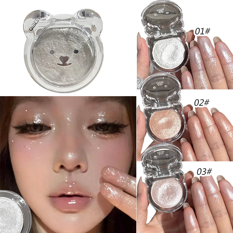 الأبيض هيغليغتر ماكياج الوجه اشراق غرامة مشرقة الشمبانيا الوردي أحادية اللون عينيه أحمر الخدود لطيف الوجه مستحضرات التجميل الكورية #2