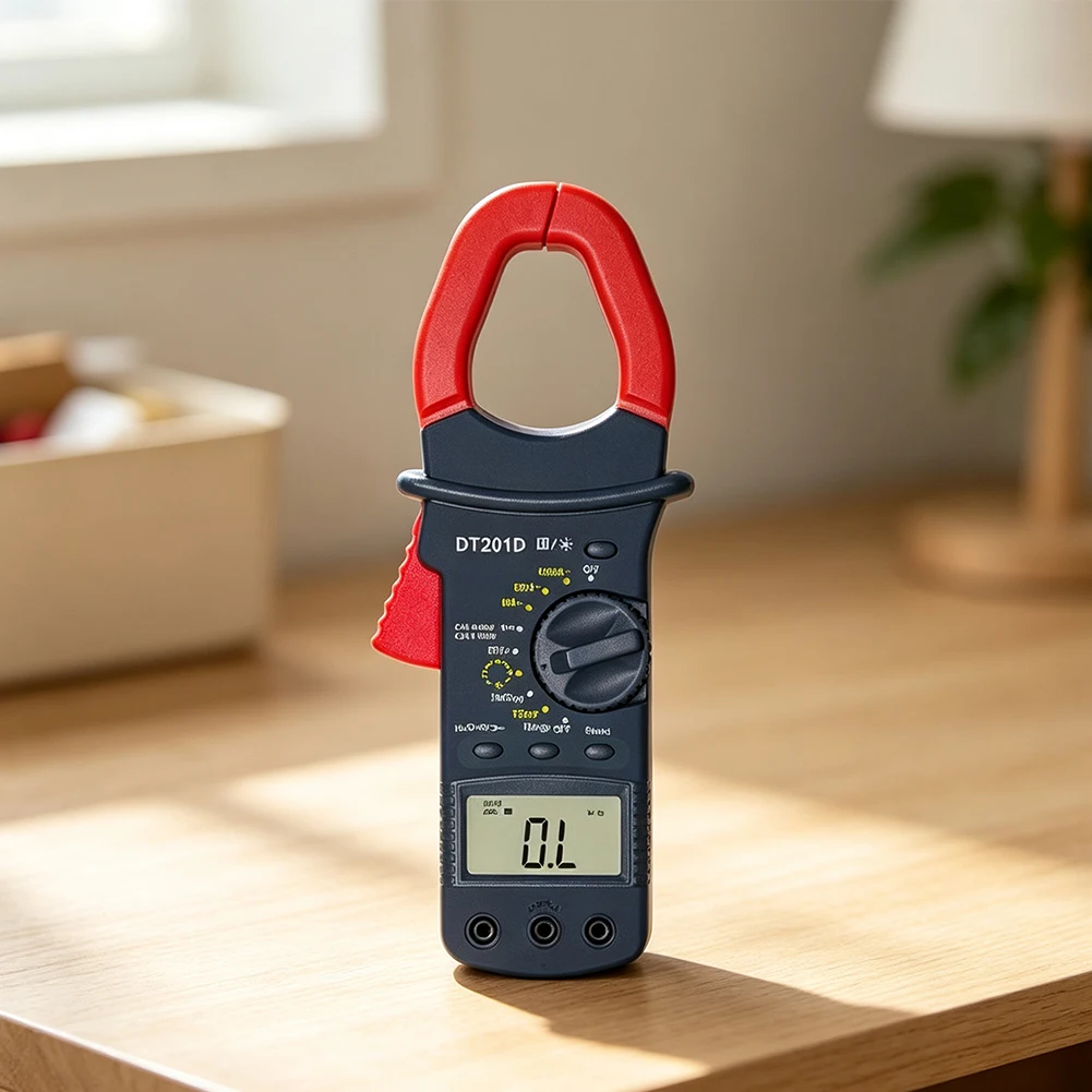 DT201D Portable Clamp Meter 1000A True For RMS for Field Use with Voltage Resistance Capacitance Temperature Duty Ratio Readings