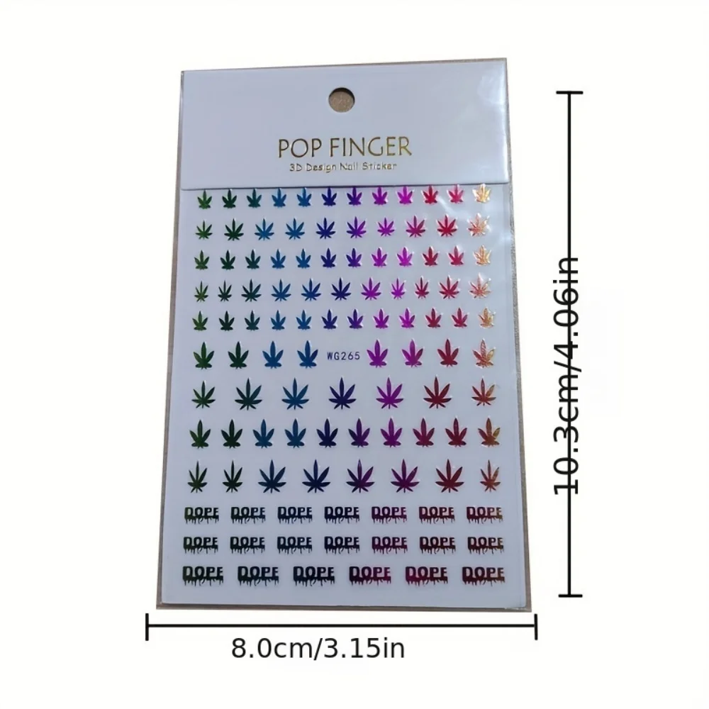 4 New Types of Maple Leaf Personalized Nail Stickers, Disposable Multi-Color Leaf Nail Stickers