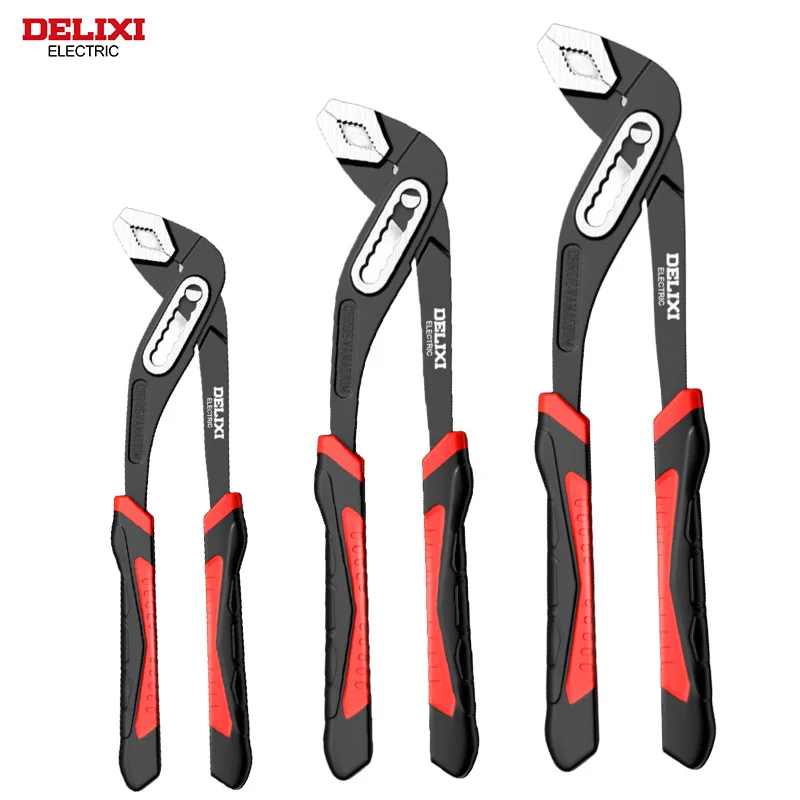 DELIXI ELECTRIC Water Pump Pliers , Pipe Wrench Large Opening 7-Speed Adjustable，for Indoor Pipelines Agriculture Machinery