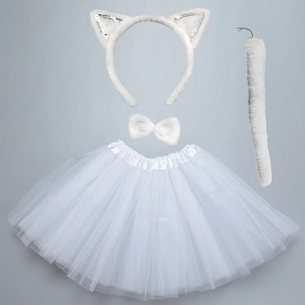 Costume de Spectacle de Festival de Cosplay pour Enfants, avec Oreilles de Chat Mignonnes, Gants, Spectacle sur Scène, Cadeau d'Anniversaire