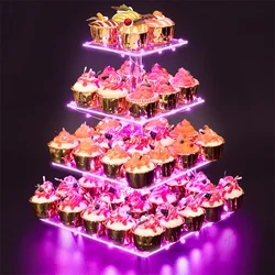 Customized Acrylic Clear Wedding Cupcake Display Stand Tower Plexiglass Lucite Macaron Cake Holder Riser for Party