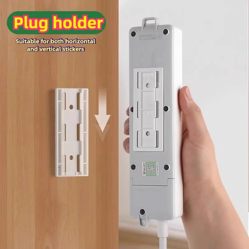 مثبت شريط طاقة ذاتي اللصق مثبت على الحائط، منظم كابلات قابل للإزالة، حامل مقبس سطح المكتب للمكتب والمنزل #1