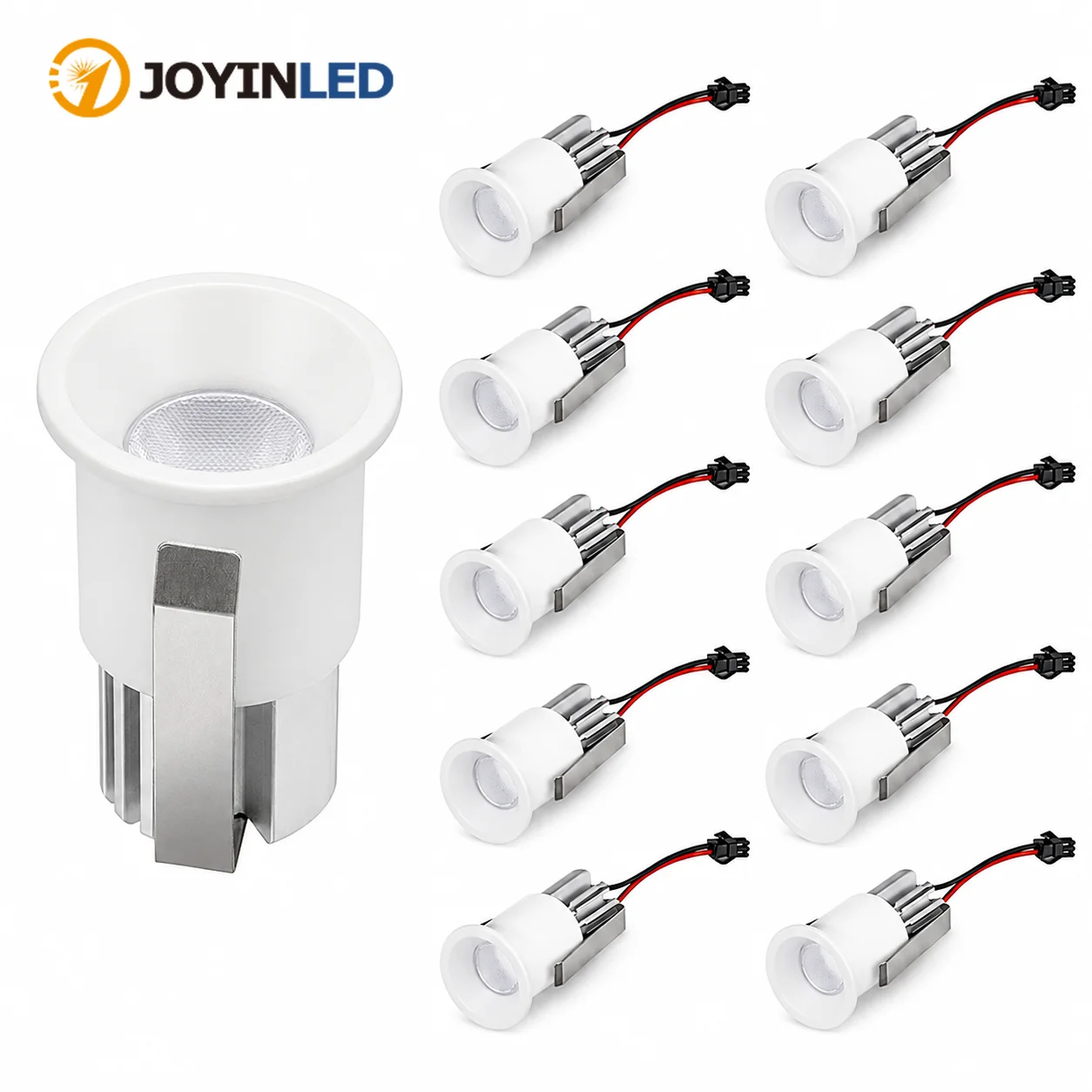JOYINLED 10PCS 3W Mini Spot LED Encastrable pour Plafond, Kit de Downlight COB Ultra Fin avec Driver LED, AC220V Blanc Chaud 3000K, Petit Spot de Plafond, Luminaire Encastrable de 28mm pour Armoire, Cuisine, Chambre, Vitrine, Éclairage d'Exposition