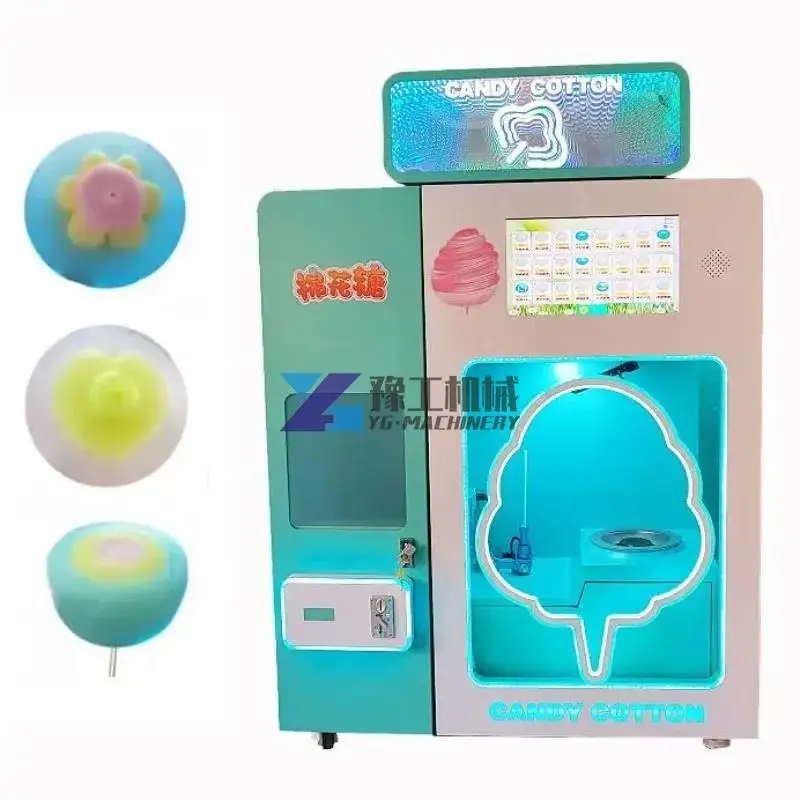 Commercial Electric Automatic Cotton Candy Machine Cotton Candy Automatic Food Vending Making Machine Large Maker