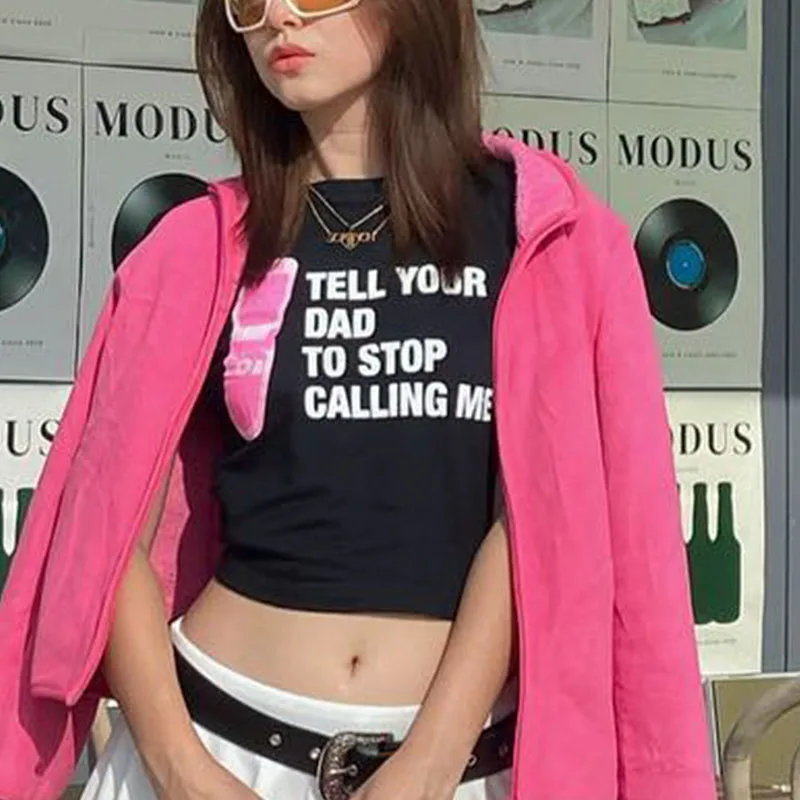 English Alphabet Print T-shirt Women Streetwear Harajuku Aesthetics Black Tops Tshirt 2022 Summer Fashion Y2k Female T Shirt