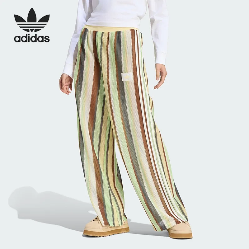 Adidas Clover New Women's Green Brown Classic Street Sweatpants KY2038