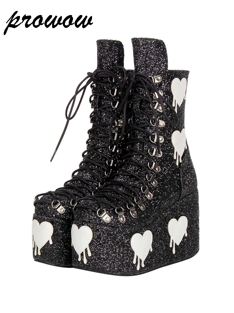 

Новые ботильоны на танкетке с круглым носком и каплей воды в стиле панк, женская обувь Zapatos mujer