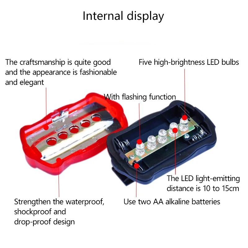 دراجة ليلية، تحذير للسلامة، ضوء خلفي، فراشة حمراء، ضوء خلفي للدراجة الجبلية