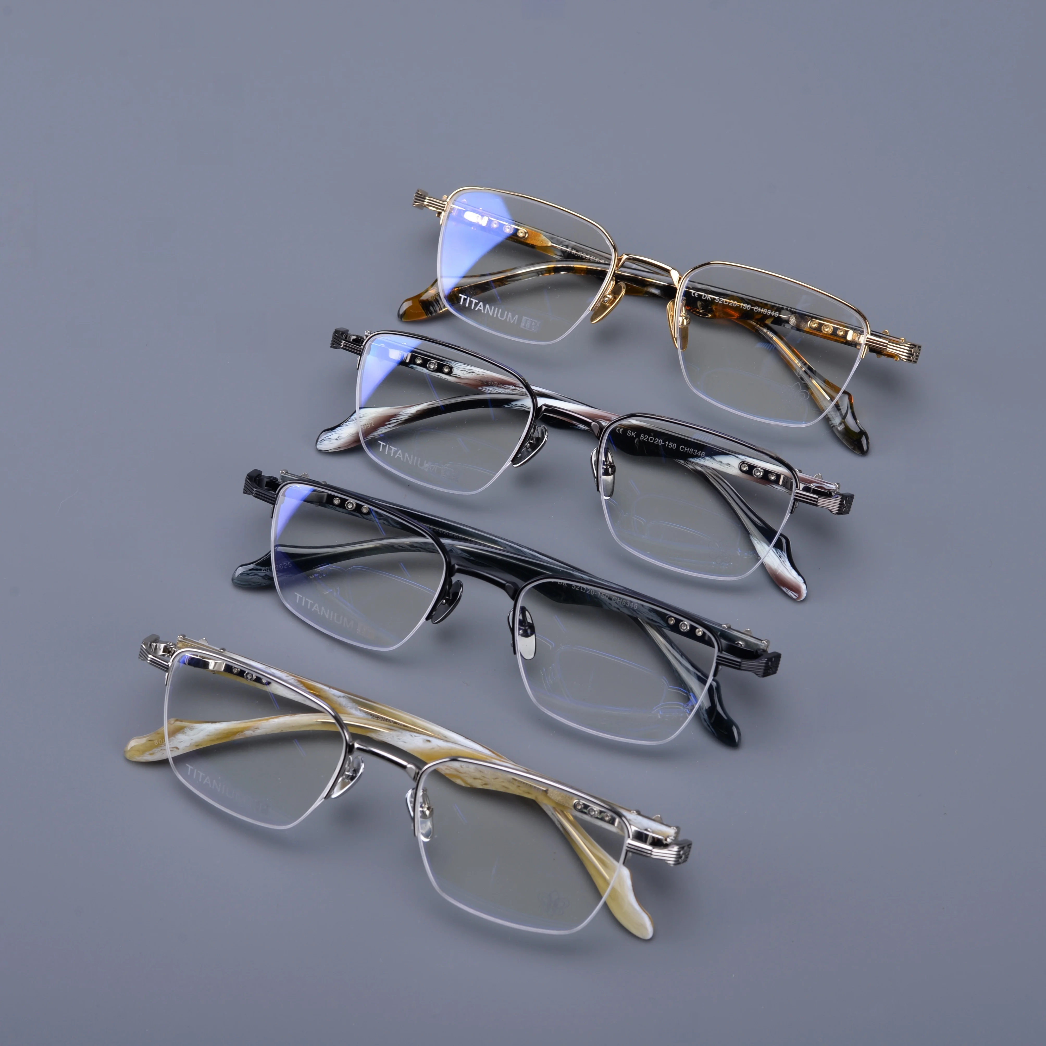 World High end Brand Design Classic Women's Titanium Alloy Eyeglass Frame Casual Fashion Carving Decoration Men's Luxury Glasses
