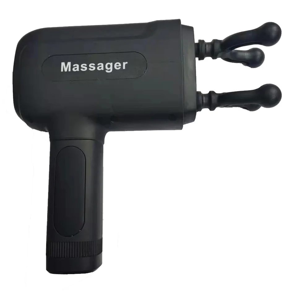 New Handheld Wireless 4 Double Heads Muscle Deep Tissue Fascia Vibration Full Body Soreness Relief Massage Gun