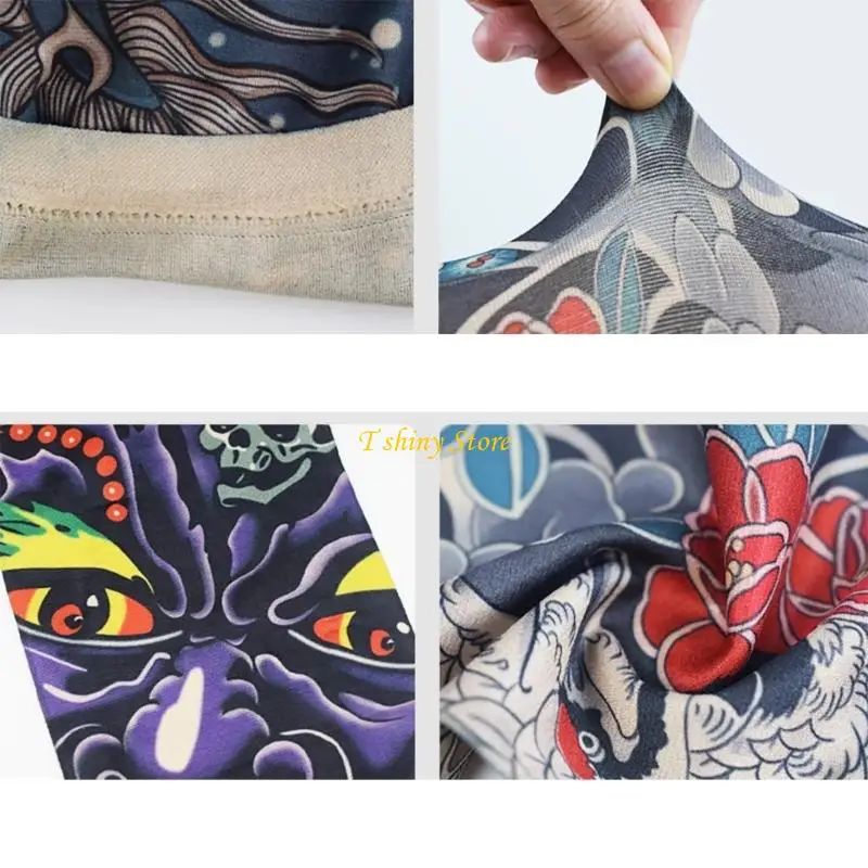 N58F Fashionable Pattern Sleeves Breathable & Comfortable for Golfing, Driving, Riding Temporary Pattern Arm Cover