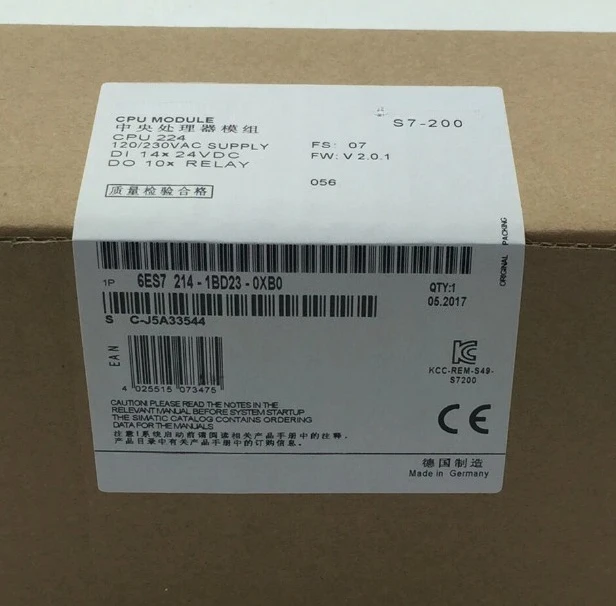 Nowy Oryginalny 6ES7214-1BD23-0XB0 6ES7214-1BD23-0XB8 6ES7214-1AD23-0XB0 6ES7214-1AD23-0XB8 Szybka Dostawa