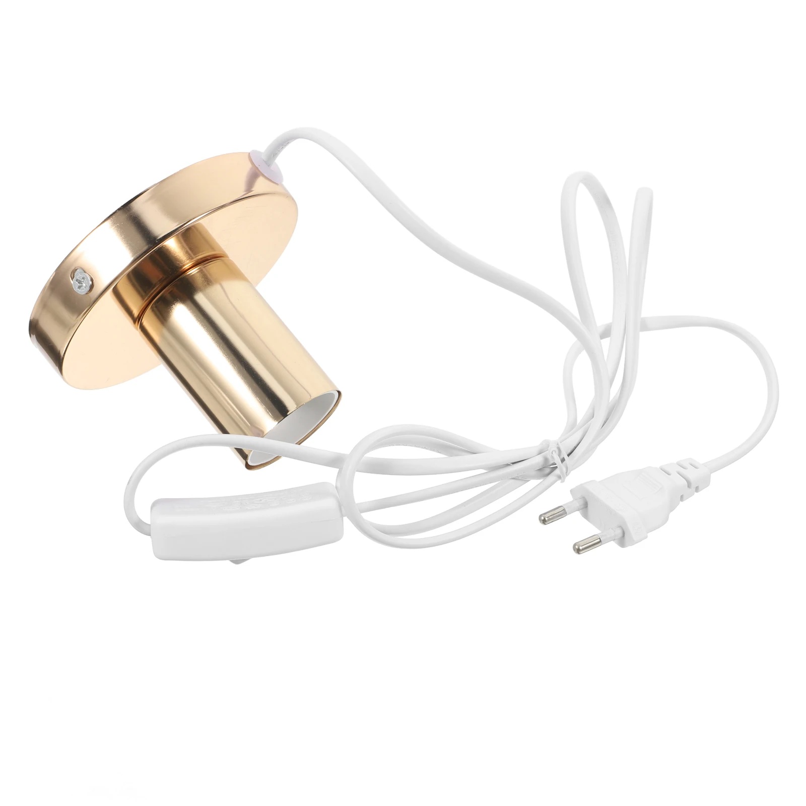 

Table Lamp Base Desktop Small Metal Light Sockets Base Vintage E27 Screw Light Bulb Holder Cord Switch Eu Plug Durable Easy