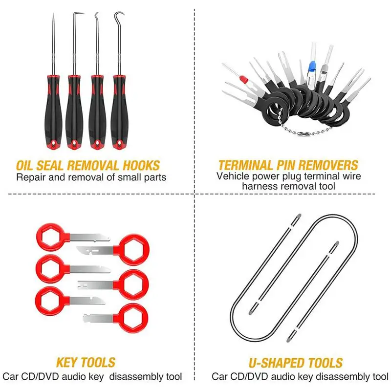 Trim Removal Tool 102pcs Fastener Trim Removal Kit Pliers Fastener Remover Set Car Disassembly Tools For Window Molding