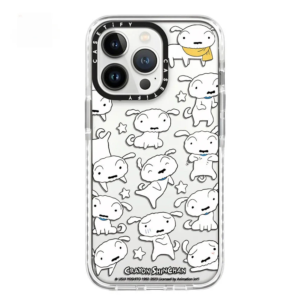 Kawaii Crayon Shin-chan IPhone Case Cute Cartoon Anime Little White Dog All-inclusive Soft Case for IPhone16 15pro Max13 12 Gift