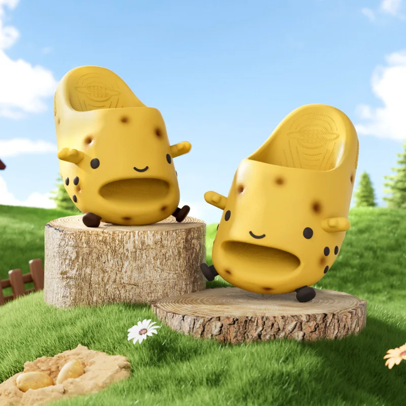 

2026 New Cartoon Potato Couple Slippers EVA Thick Sole Anti Slip Breathable Odor Resistant Indoor Outdoor Casual Home Slides