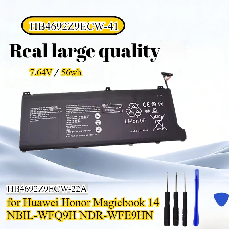 

HB4692Z9ECW-41 HB4692Z9ECW-22A 7.64V Battery for Huawei Honor Magicbook 14 NBIL-WFQ9H NDR-WFE9HN with Tools