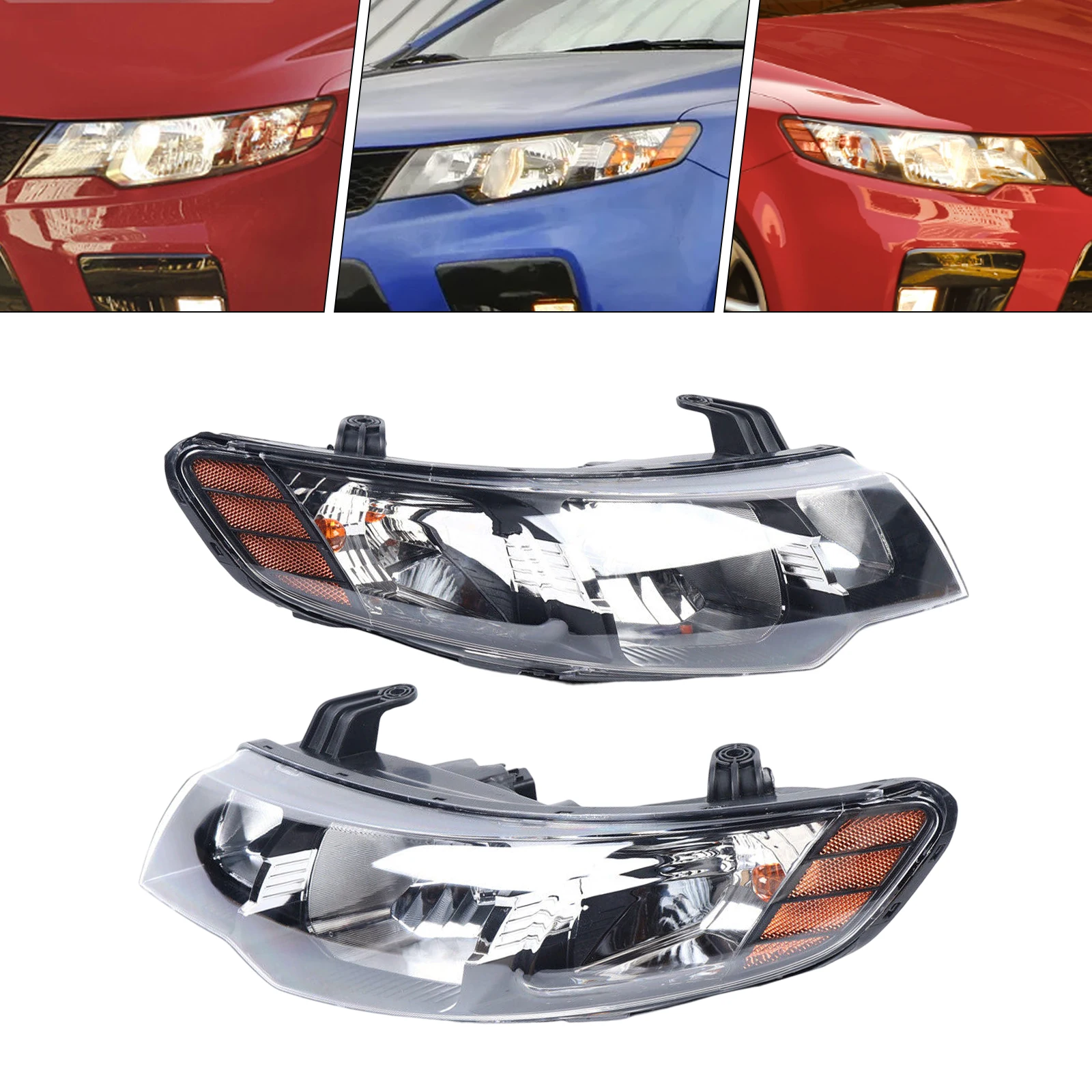 

1Pair Headlamps Headlights Front Lamps Left+Right For 10-13 Kia Forte/Forte Koup