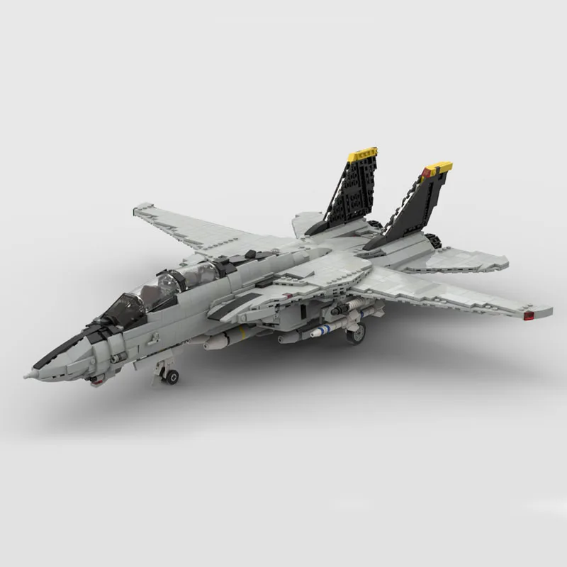 2011 قطعة WW2 العسكرية MOC 1:35 مقياس F-14 Tomcat طائرة مقاتلة نموذج الأفكار الإبداعية عالية التقنية ألعاب أطفال كتل الطائرة الهوائية