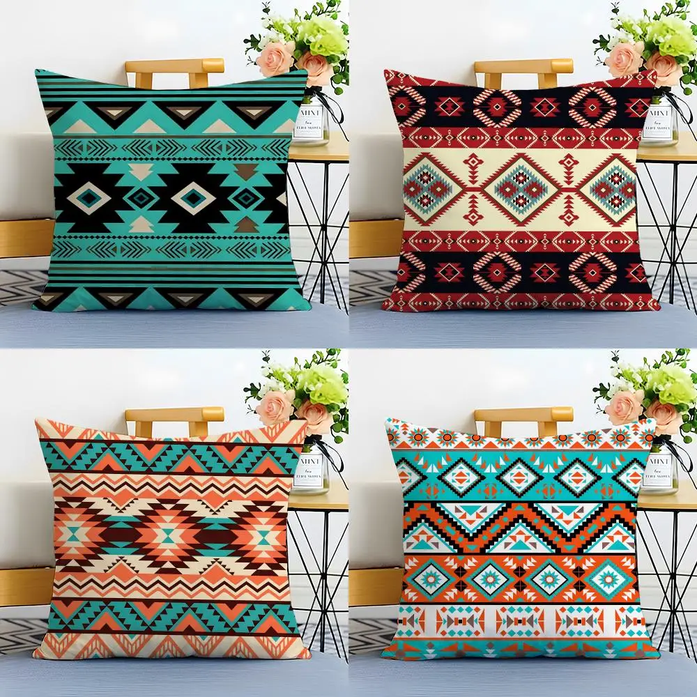 Fashion Bohemia Painting Cushion Cover Linen Pillowcase Soft  for Sofa Bed Home Room Decor