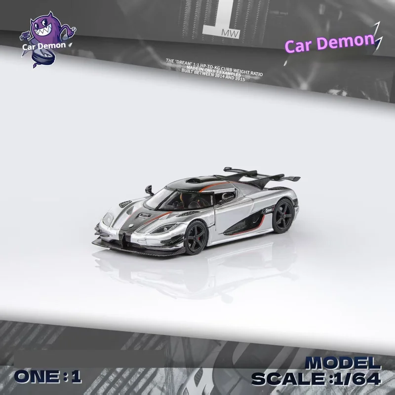 DKA One:1 Silver 1:64 Alloy Diecast Car Model Opening Doors & Hood Limited Edition Collectible Simulation Vehicle Replica Gift