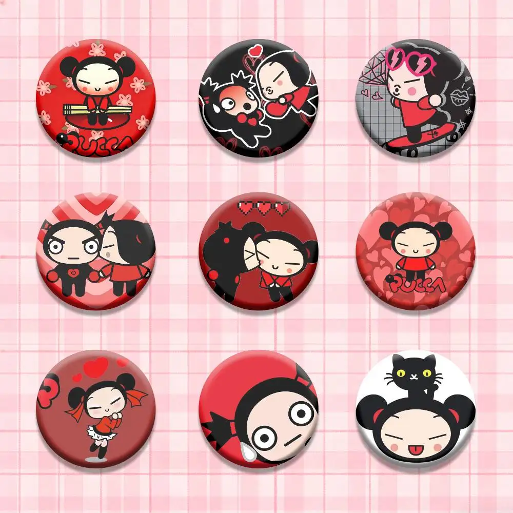 Cute Cartoon Pucca Garu Button Pins Backpack Clothing Decor Brooch Badge Jewelry Gifts for Kids