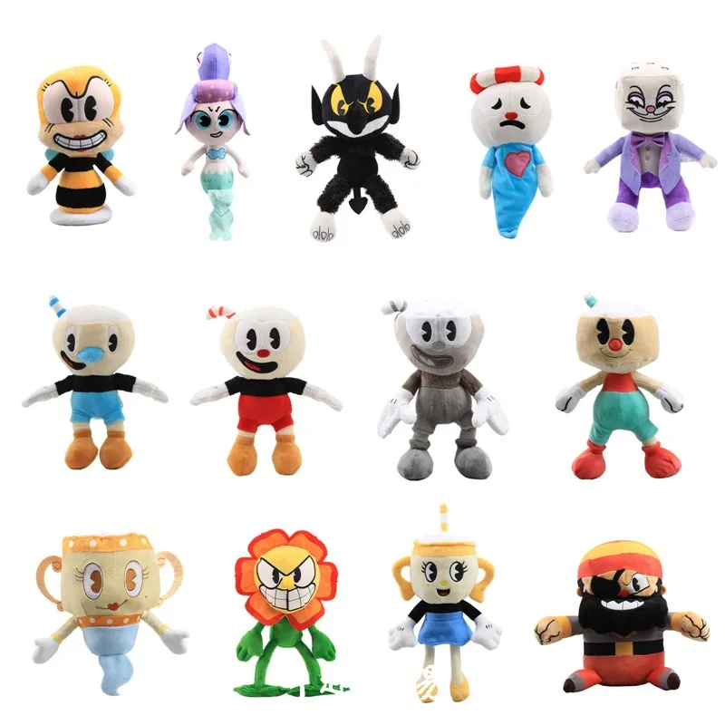 

New Cuphead Plushie Mugman Ms.Chalice Boss King Dice Puphead Soft Plush Stuffed Toys Cute Cartoon Doll Kid Holiday Gifts