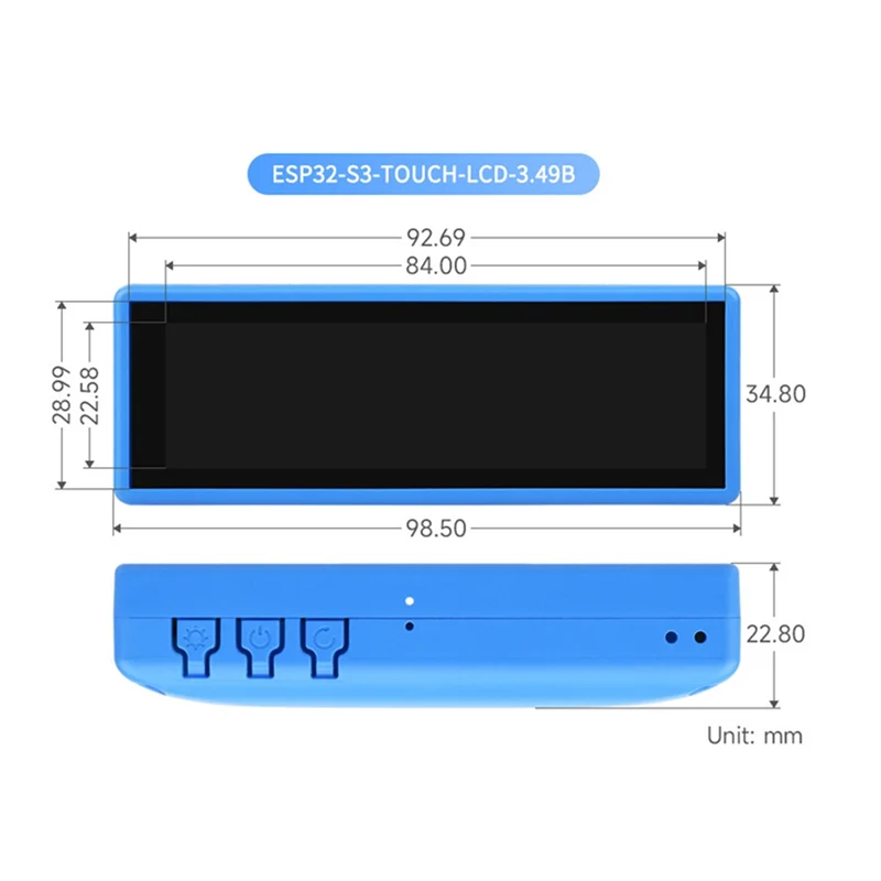 ABGI-3.49인치 ESP32-S3 개발 보드 3.49인치 정전식 터치스크린 172X640 LCD 디스플레이 N16R8 모듈