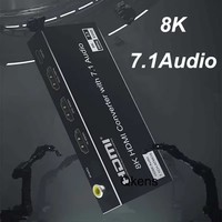 HDMI 2.1 Audio Extractor Converter 4K 120Hz Video Converter 8K 60hz Support Dolby Atmos Digital Coaxial 7.1 CH Audio VRR HDR10