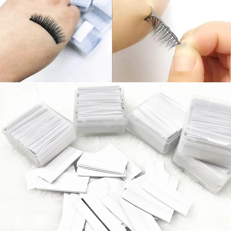 50pcs Reusable Eyelash Glue Strip For Glue-Free False Eyelash Hypoallergenic Self-adhesive Eyelash Glue Daily Makeup Tool