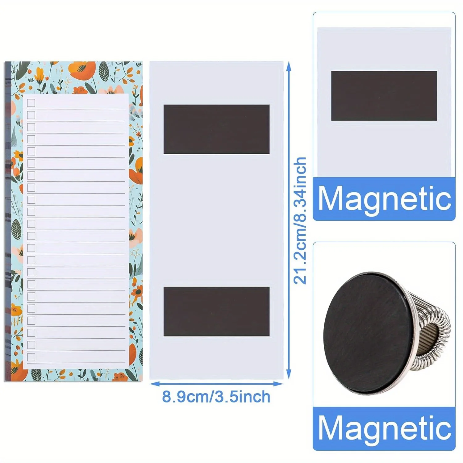 2/3 Pcs Set Includ 1/2 Note And 1 Pen Holder Magnetic Shopping List Notebook And Magnetic Pen Clip 100 Removable Shopping Lists