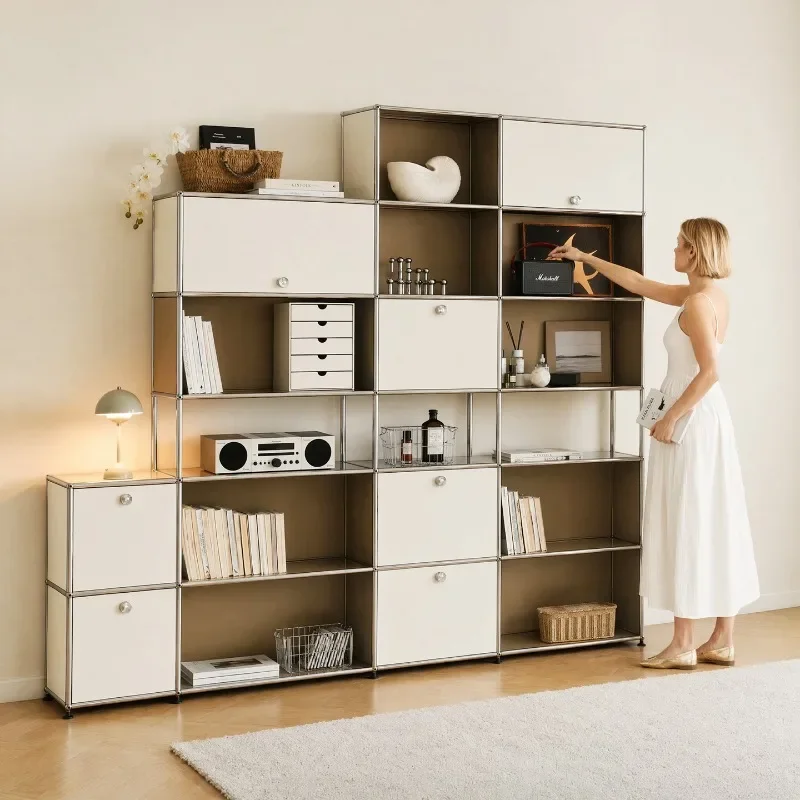 Advanced medieval style module metal storage locker, floor-to-ceiling wall cabinet