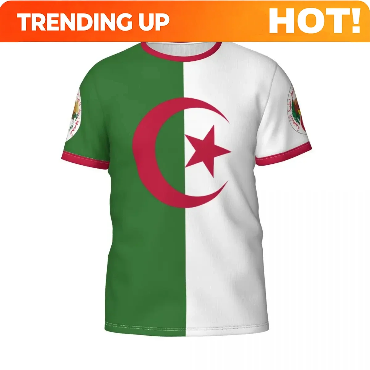 Customization Custom Name Number 3D Algeria Flag Graphic T Shirt For Men Clothing Fashion Football T-shirt Club Team Wholesale T