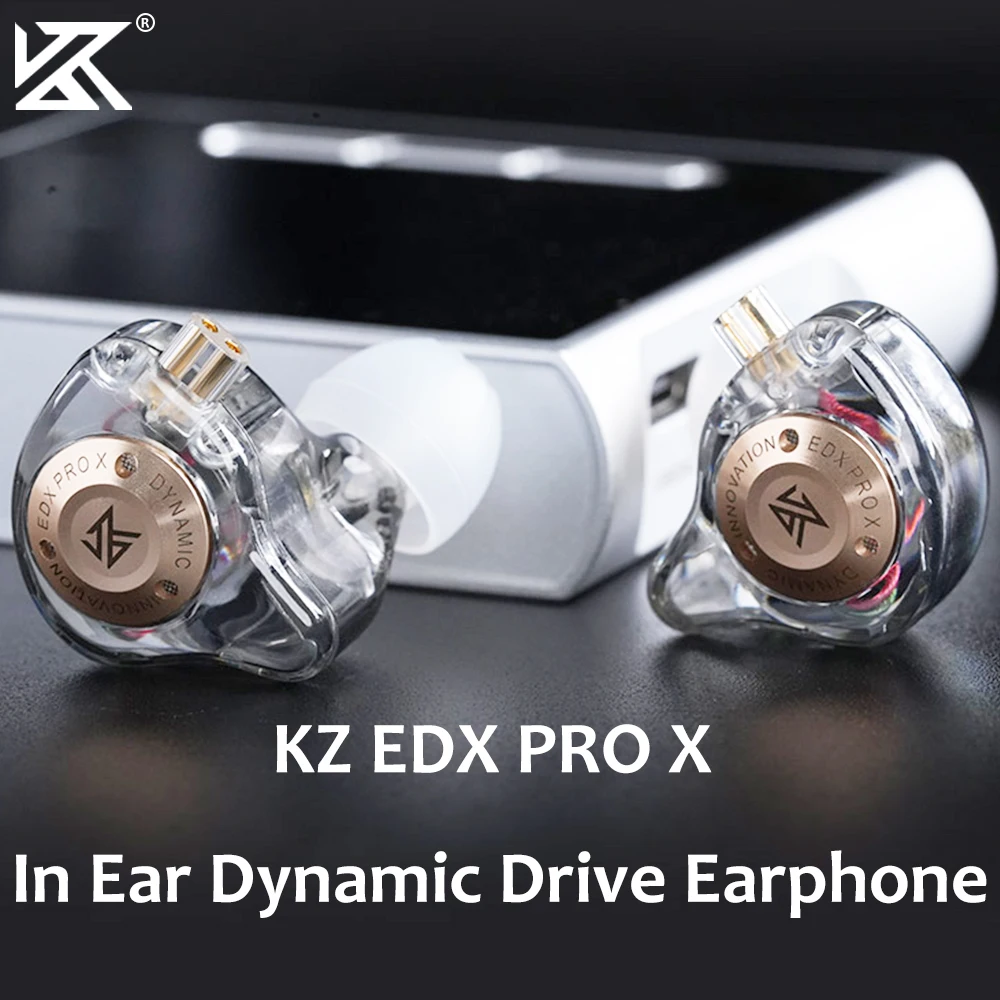 KZ EDX PRO X Wired Earphones Dynamic Drive HiFi Stereo Bass Sound Earbud Music Noise Cancelling Gaming Headset Detachable Cable