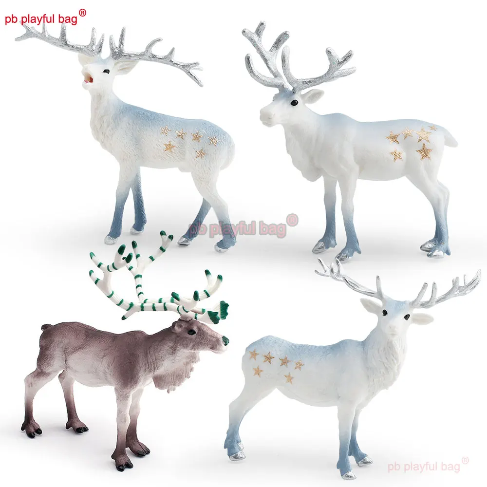Modèle réaliste de faune forestière, renne de Noël solide, décoration et jouet éducatif pour enfants, figurine animale ZG443