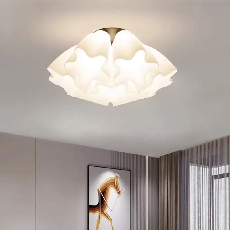 

Creative Design Flower Glass Ceiling Light LED Children's Room Bedroom Restaurant Living Room Study Modern Romantic Ceiling Lamp