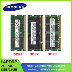 SAMSUNG-Memoria Ram SODIMM para portátil, DDR4, DDR3, DDR2, 16GB, 8GB, 4GB, 2GB, 3200, 2666, 2400, 1866, 1600, 1333, 1066, 800, 667MHz